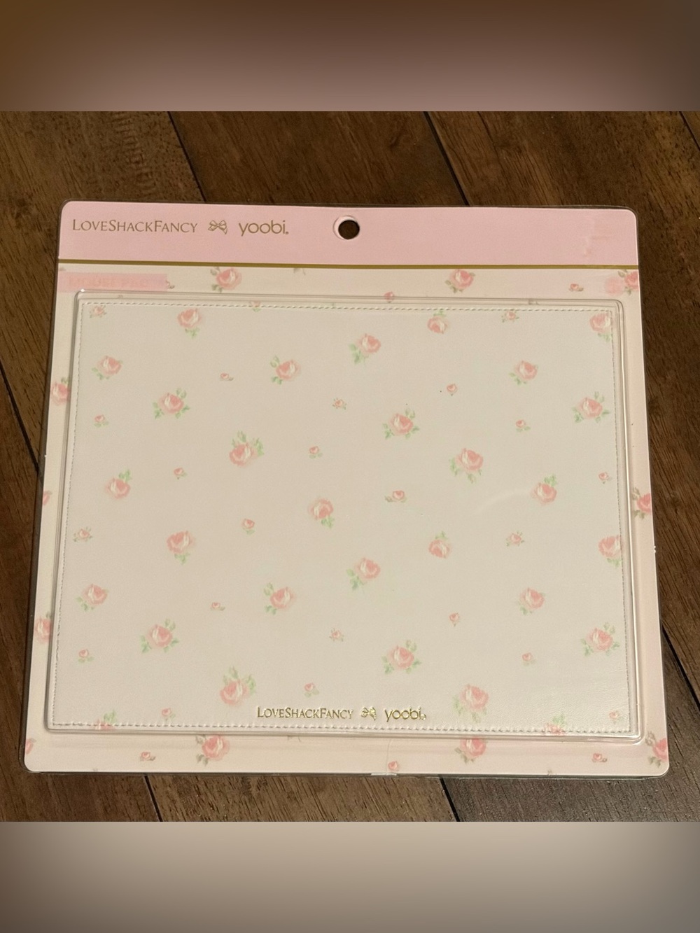 LoveShackFancy x Yoobi Blooming Heirloom Ditsy Mouse Pad White & Pink